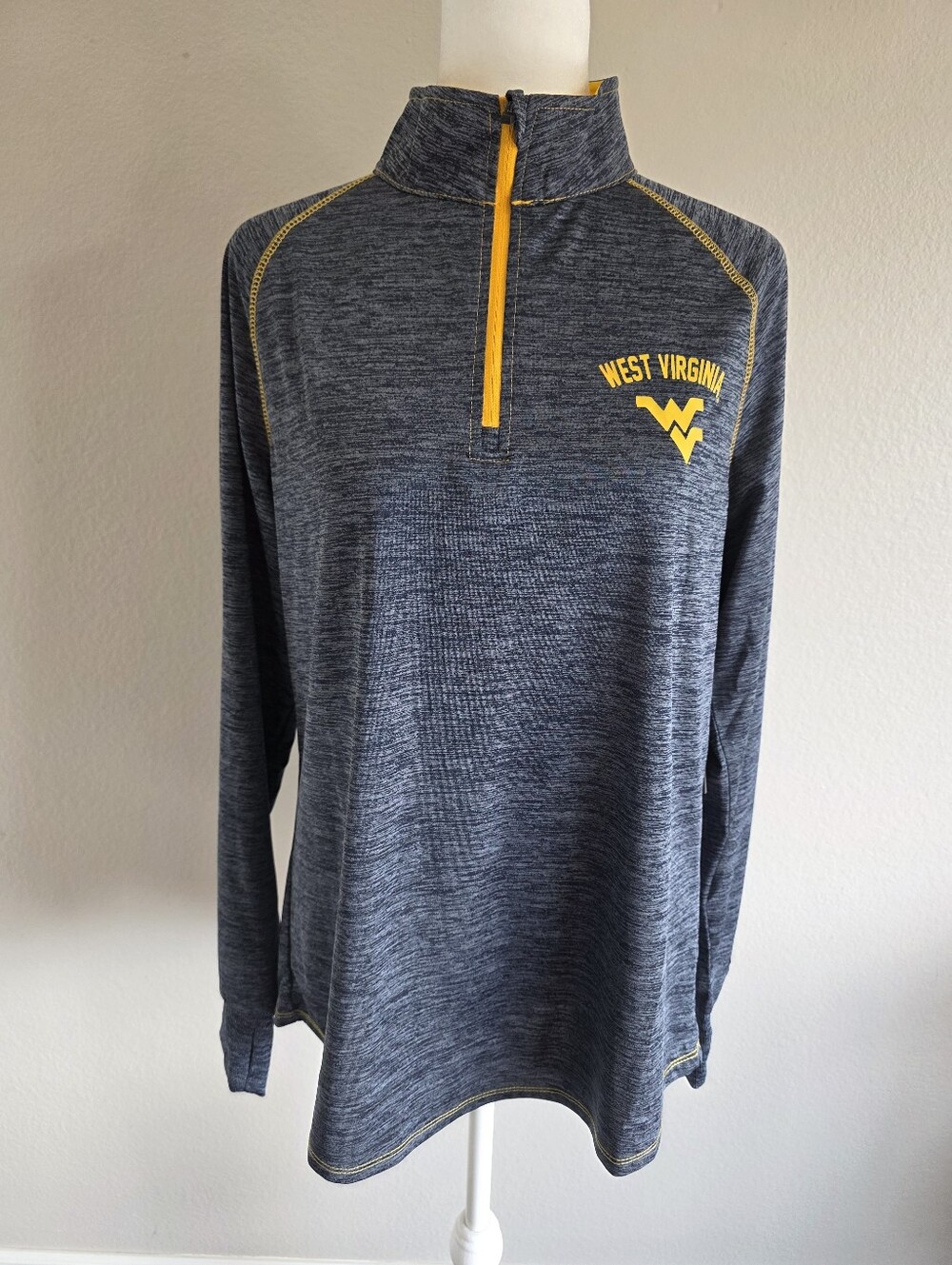 NEW Colosseum West Virginia University Mountaineers 1/4 Zip Jersey Women's XL